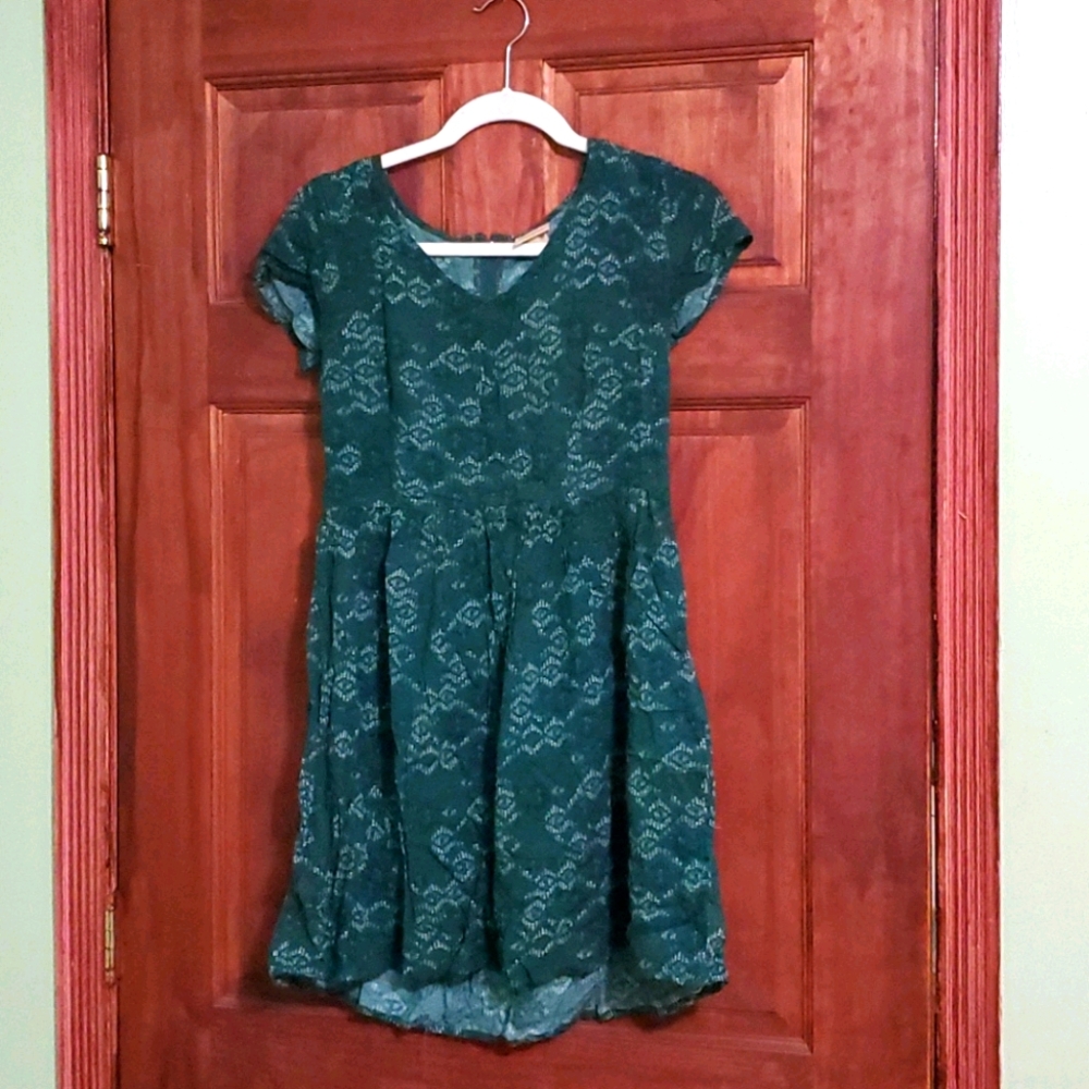 MOSSIMO Green Patterned Dress sz S